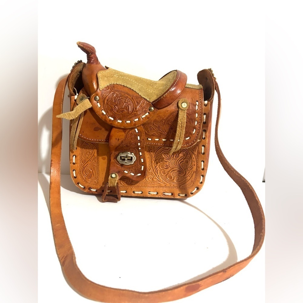 Handmade vintage Saddle Style Brown Leather shoulder Bag